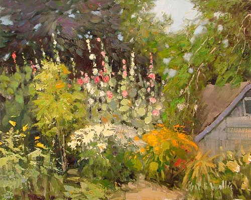 Country Hollyhocks